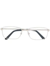 Cartier Logo Square Glasses In Silver