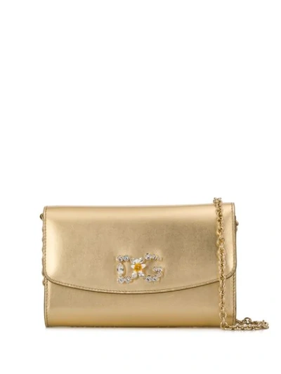 Dolce & Gabbana Dg Microbag Crossbody Bag In Gold