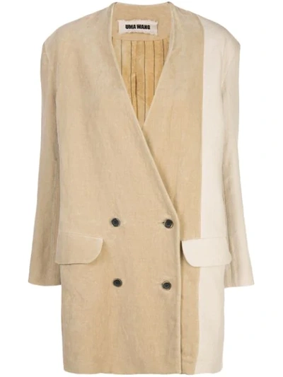 Uma Wang Oversized Double-breasted Blazer In Neutrals