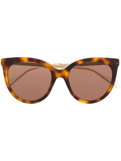 Gucci Tortoiseshell Effect Sunglasses In Neutrals