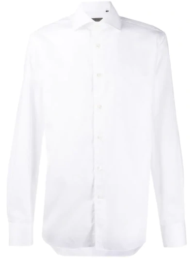Corneliani Spread Collar Button-down Shirt In White