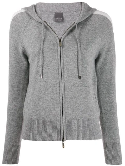 Lorena Antoniazzi Side Stripe Hooded Jacket In Grey