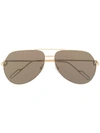 Cartier Logo Tinted Aviator Sunglasses In Gold