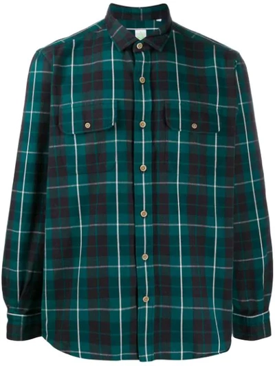Finamore 1925 Napoli Checked Chest Pocket Shirt In Green