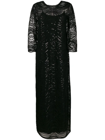 Emporio Armani Sequin-embellished Gown In Black
