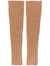 Cashmere In Love Aspen Knitted Sleeve Warmers In Neutrals