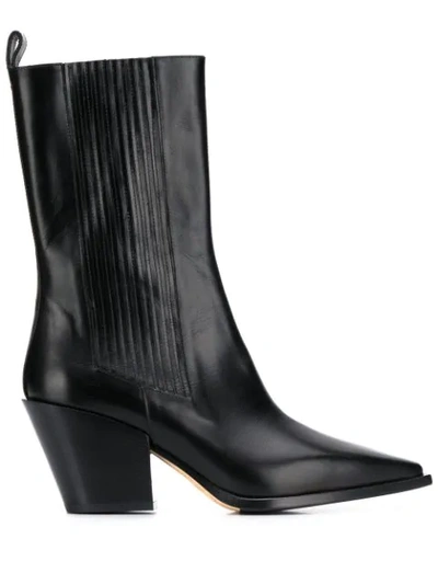 Aeyde Ari Ribbed Ankle Boots In Black