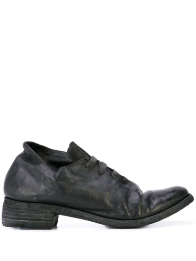 A Diciannoveventitre Distressed Lace-up Shoes In Black