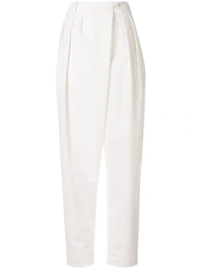 Lemaire High-rise Pleated Trousers In White