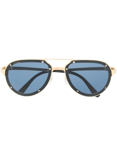 Cartier Tinted Aviator Sunglasses In Gold