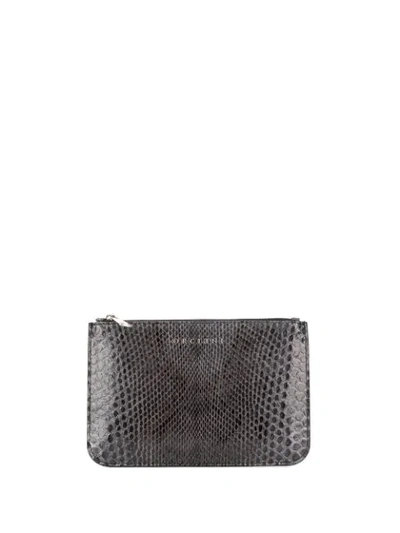 Orciani Snake-embossed Wallet In Grey
