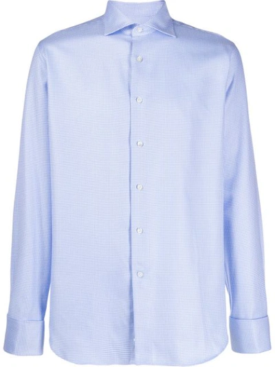 Canali Geometric Pattern Shirt In Blue