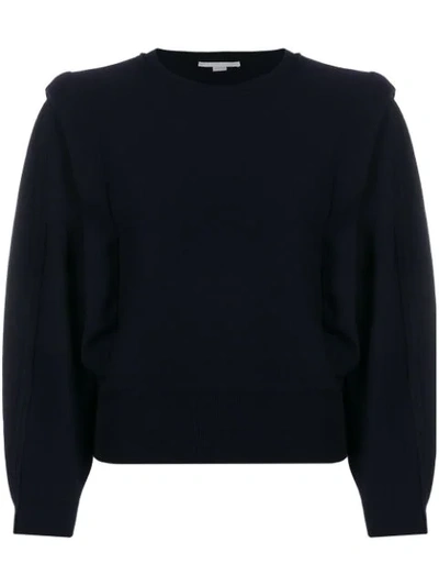 Stella Mccartney Crew-neck Panelled Jumper In Blue