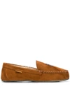 Ralph Lauren Shearling Lined Loafers In Brown