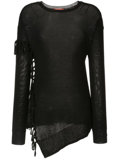 Manning Cartell Asymmetric Fringed Jumper In Black