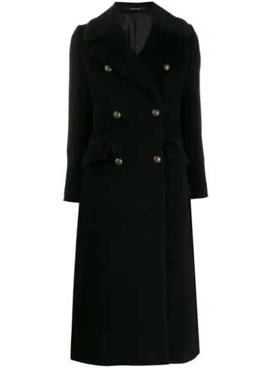 Tagliatore Double Breasted Coat In Black