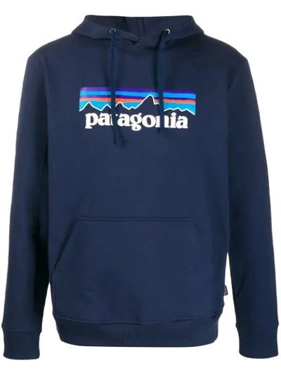 Patagonia P-6 Logo Uprisal Print Hoodie In Blue