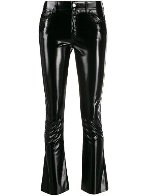 vinyl flared trousers
