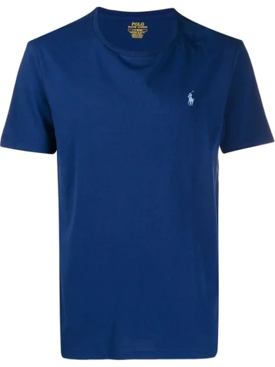 Polo Ralph Lauren Embroidered Logo T-shirt In Blue
