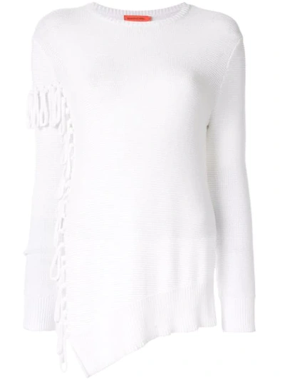 Manning Cartell Asymmetric Fringed Jumper In White
