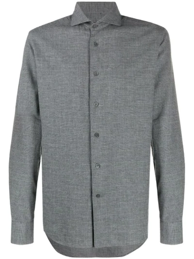 Corneliani Houndstooth Pattern Shirt In Grey