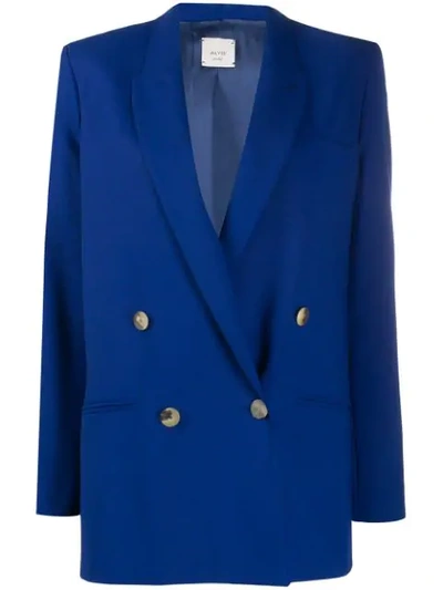 Alysi Boxy Fit Buttoned Blazer In Blu Royal