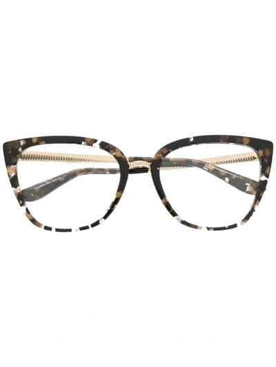 Dolce & Gabbana Cat Eye Speckled-frame Glasses In Black