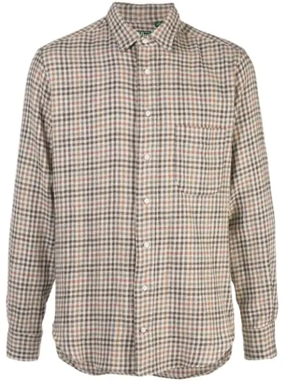 Gitman Vintage Relaxed-fit Checked Shirt In Brown