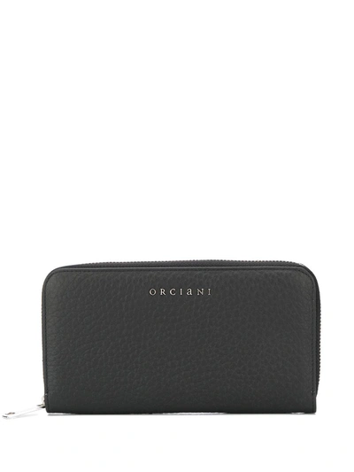 Orciani Logo Plaque Wallet In Black