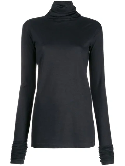 Lemaire Extra Long Sleeve Jumper In 966 Anthracite