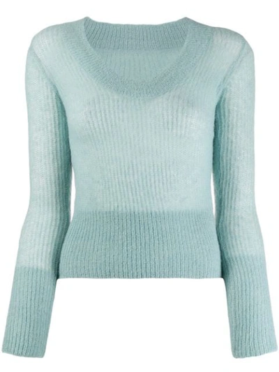 Jacquemus La Maille Dao Knitted Top In Blue
