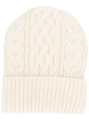 P.a.r.o.s.h Cable-knit Beanie In White