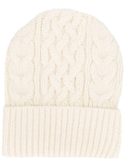 P.a.r.o.s.h Cable-knit Beanie In White