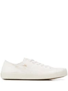 Maison Margiela Tabi Distressed Low-top Sneakers In White