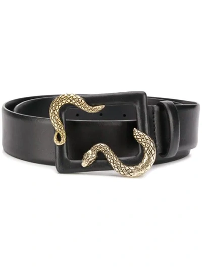 Just Cavalli Snake Buckle Belt In Black