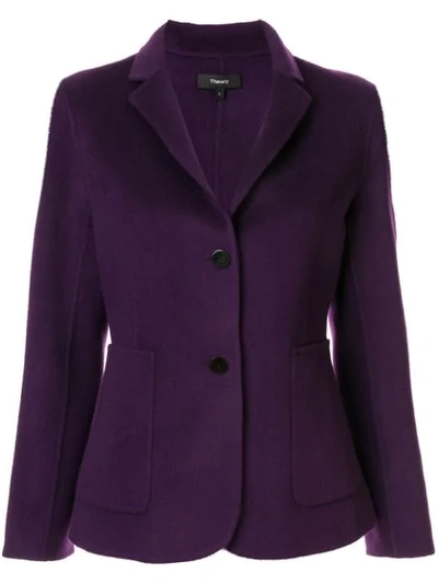 Theory Fitted Blazer In Purple