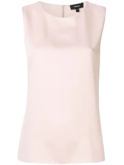 Theory Straight Sleeveless Top In Pink