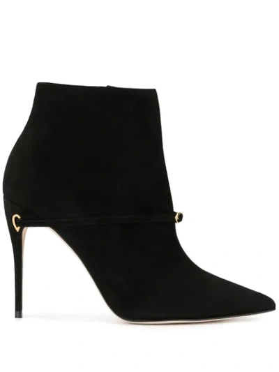 Jennifer Chamandi Pointed Ankle Boots In Black