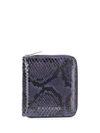 Orciani Python Effect Compact Wallet In Blue