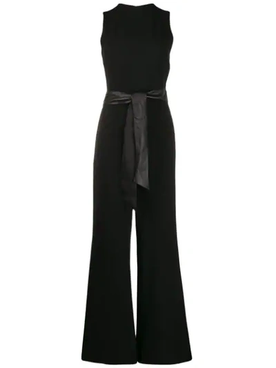 Alice And Olivia Lucca Belted Jumpsuit In Black