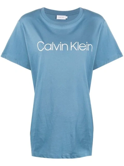Calvin Klein Logo Printed T-shirt In Blue