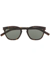 Saint Laurent Sl 28 Slim Sunglasses In Brown