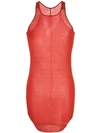 Rick Owens Asymmetric Long Tank Top In Red