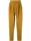 E. Tautz Ribbed Tapered Trousers In Yellow