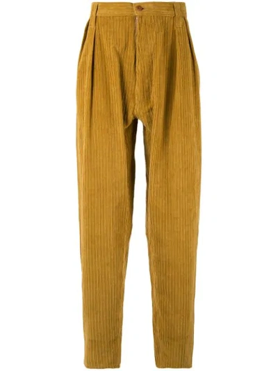 E. Tautz Ribbed Tapered Trousers In Yellow