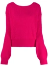 Semicouture Rear Cut-detail Sweater In Pink
