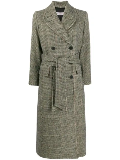 Alberto Biani Double-breasted Houndstooth Coat In Grey