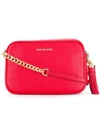 Michael Michael Kors Ginny Grained-effect Crossbody Bag In Bright  Red