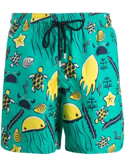 Vilebrequin Sea-life Printed Swim Shorts In Green