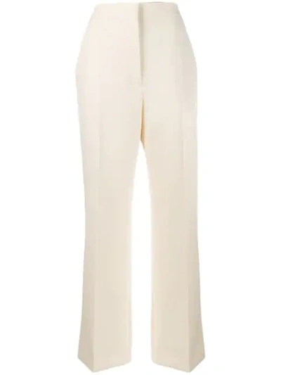 Alberta Ferretti High-waisted Straight-leg Trousers In White